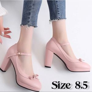 New Women sirahn Bow Decor Scallop Trim Mary Jane Pumps size 8.5